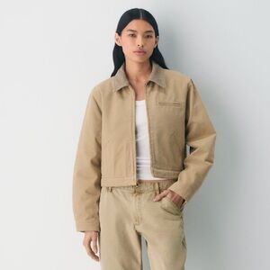 Aritzia TNA Barkley Workwear Jacket Vintage Tan Khaki Size XS